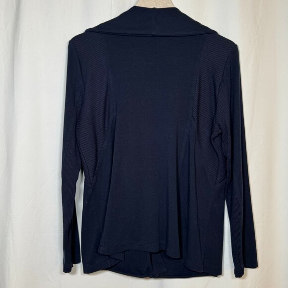 Style & Company Knit Jersey Moto Jacket Sweater Blue Size M Medium - Picture 2 of 10